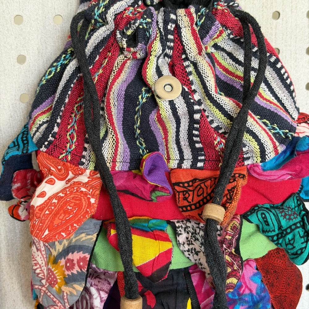 Handcrafted Multicolor Patchwork Owl Backpack - Women's Boho Backpack - Picture 3 of 7